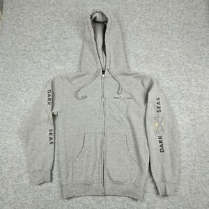 Dark Seas Hoodie Mens Small Gray Division Fleece Full Zip Nautical Graphic